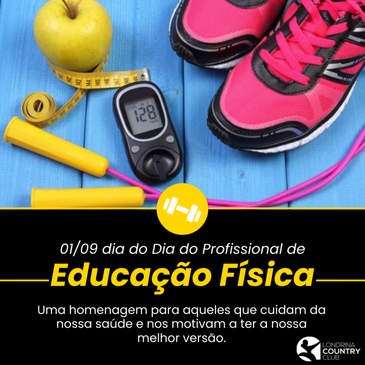 Post para Instagram dia do profissional de educação físico moderno amarelo